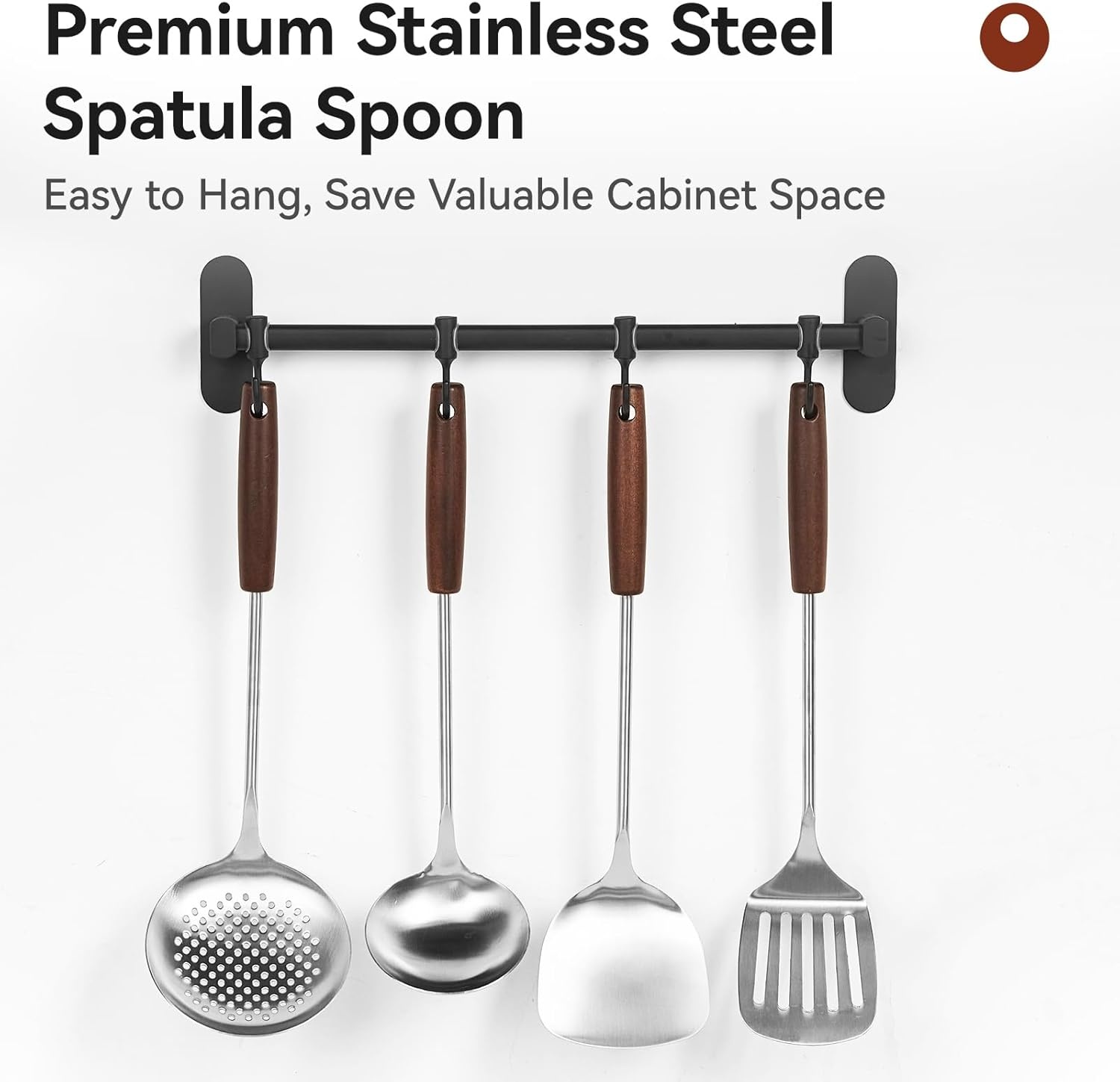 image:imageWANGYUANJI 126Inch Wok Pan with Lid Flat Bottom Wok and 4Piece Stainless Steel Kitchen Utensil Set