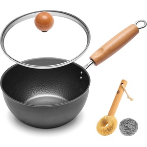 image:imageWANGYUANJI 13434cm Carbon Steel Wok Pan with LidLarge Flat Bottom Stir Fry Pan for ElectricInduction amp Glass Top Stoves High Stability NoWobble Design Lightweight Chinese Cookware 46 People16 Quarts