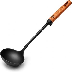 image:imageWANGYUANJI 142 Inch Stainless Steel Soup Ladle Deep Wok Ladle Spoon with Wooden Handle and PotRim Stopper Long Handle Serving Scoop for Soup Hot Pot Stew and Chili1437 inch