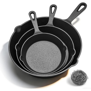 image:imageWANGYUANJI Cast Iron Skillet Set  3Piece 6810 Inch Uncoated Raw Iron Frying Pans  Traditional Heavy Duty Cookware for Oven Grill Campfire  Requires Seasoning for Natural NonStick6inch8inch10inch
