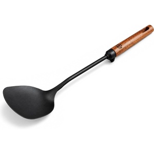 image:imageWANGYUANJI Chinese Iron Wok Spatula Traditional Metal Wok Shovel with Wooden Handle Stir Fry Turner for Carbon Steel Cast Iron and Iron Woks Hand Wash OnlyBlack