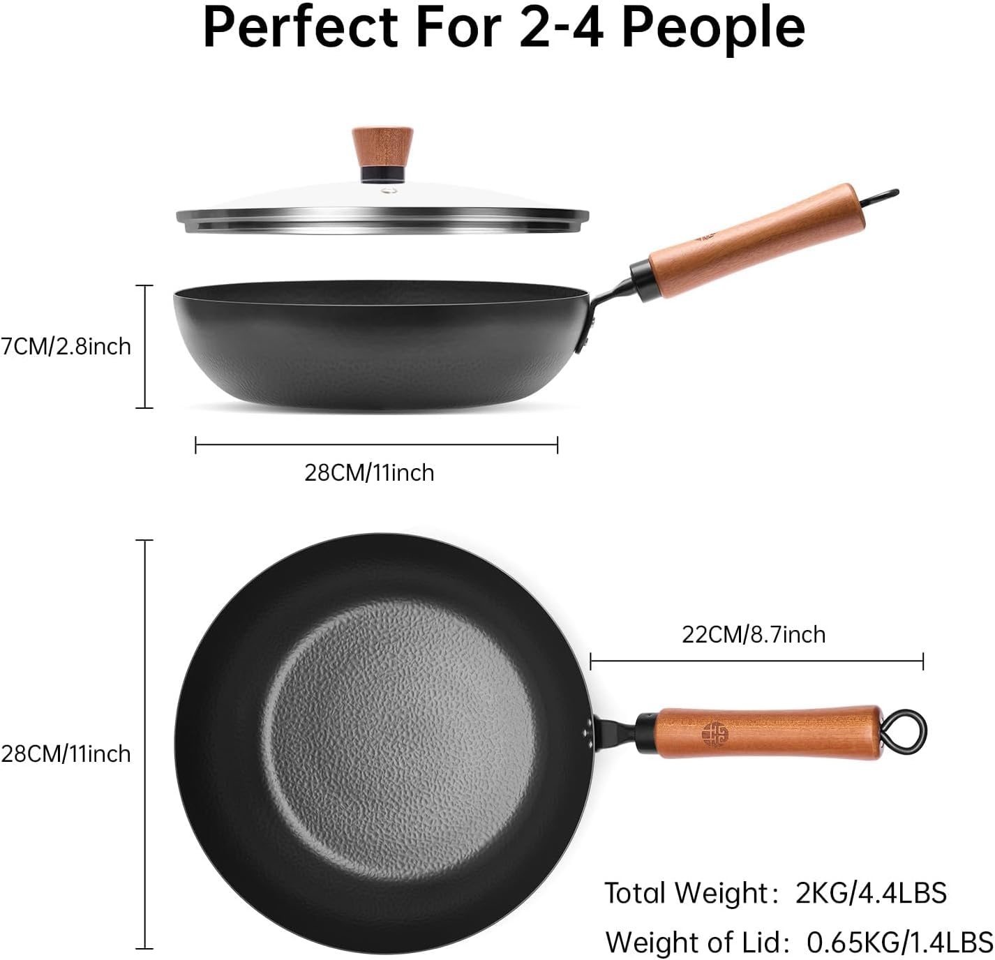 image:image11Inch Carbon Steel Frying Pan with Beech Wooden Handle and 20Piece Stainless Steel Flatware Set Service for 4 4 5Piece Place Settings Knife Dinner Fork Salad Fork Dinner Spoon amp Teaspoon