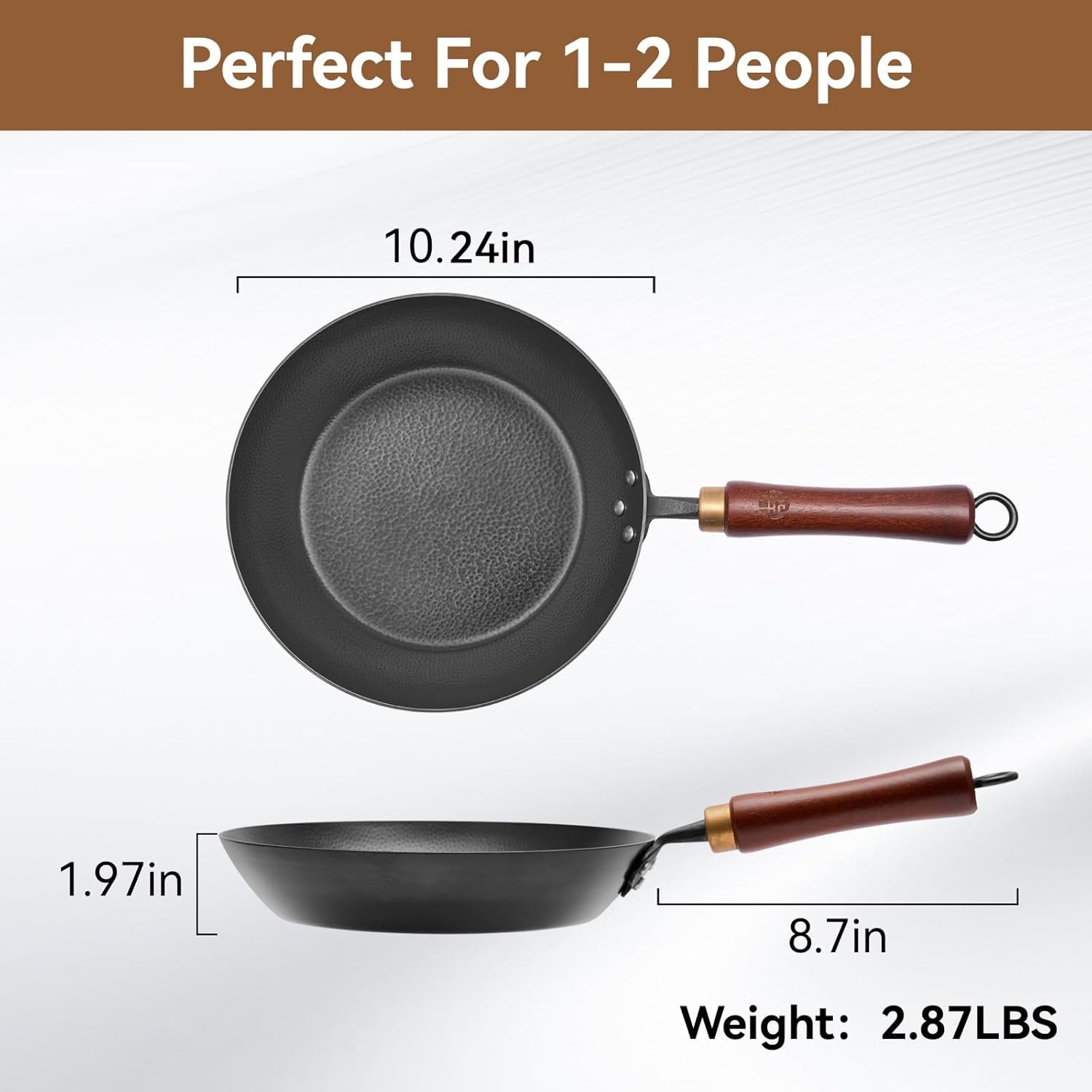 image:imageCoatingFree Carbon Steel Pan Flat Bottom Skillet with Rand 20Piece Stainless Steel Flatware Set Service for 4 4 5Piece Place Settings Knife Dinner Fork Salad Fork Dinner Spoon amp Teaspoon