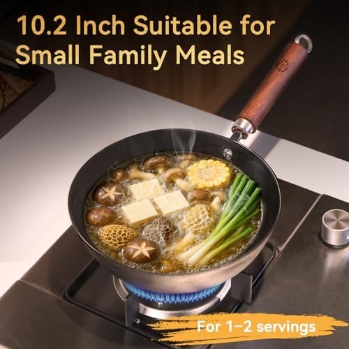 image:imageWANGYUANJI 102 Inch Cast Iron Wok with Lid134 Iron Wok with Lid amp Iron Spatula