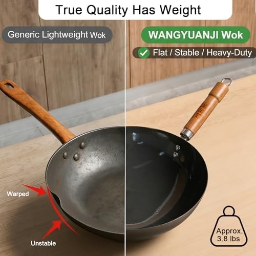 image:imageWANGYUANJI Carbon Steel 134 Woks with Traditional Iron Spatula