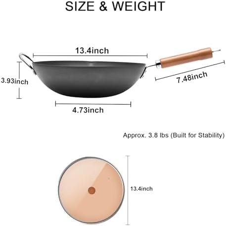 image:imageWANGYUANJI Carbon Steel 134 Woks with Traditional Iron Spatula