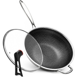 image:imageWANGYUANJI 18 Quart Stainless Steel Saucepan with Lid TriPly Steel Small Sauce Pan CoatingFree Interior Hammered Finish Induction Compatible Soup Pot with Tempered Glass Lid amp Wood Handle126 inch