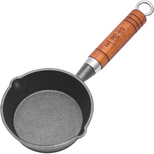 image:imageWANGYUANJI 51Inch Cast Iron Melting Pot 135oz Butter Warmer Mini Sauce Pan with Wood Handle FlatBottom Basting Pot with Pour Spout PreSeasoned for Grill Smoker amp Stovetop