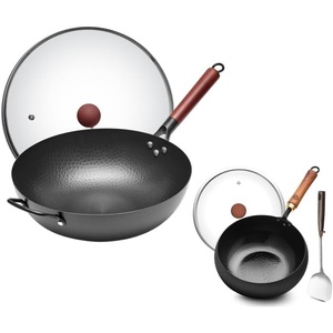 image:imageWANGYUANJI Iron Wok134 inch Chinese Craft Wok and Black DeepBowl Wok 95 inch