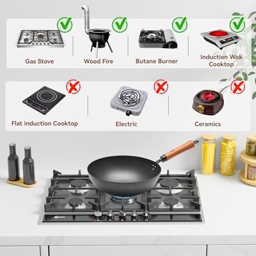 image:imageWANGYUANJI 11 Traditional Round Bottom Iron WokCast Iron Wok Ring for Gas Stove 83 NonSlip Wok Support Rack