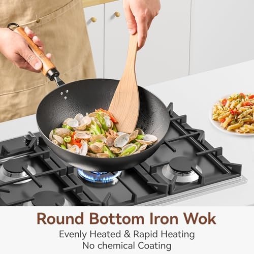 image:imageWANGYUANJI 11 Traditional Round Bottom Iron WokCast Iron Wok Ring for Gas Stove 83 NonSlip Wok Support Rack