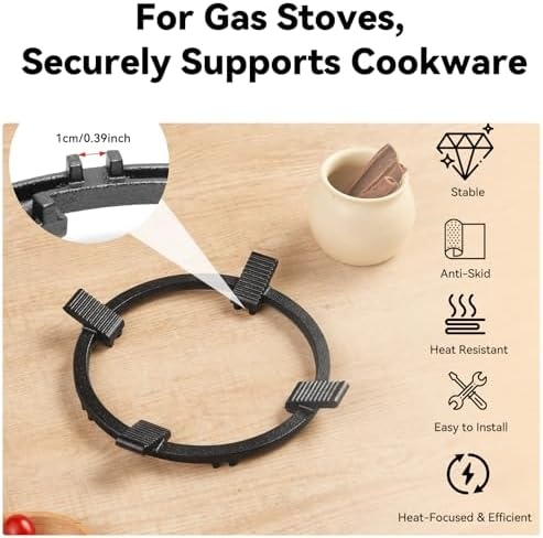 image:imageWANGYUANJI 142 Inch RoundBottom Iron Wok and Cast Iron Wok Ring for Gas Stove 83 NonSlip Wok Support Rack