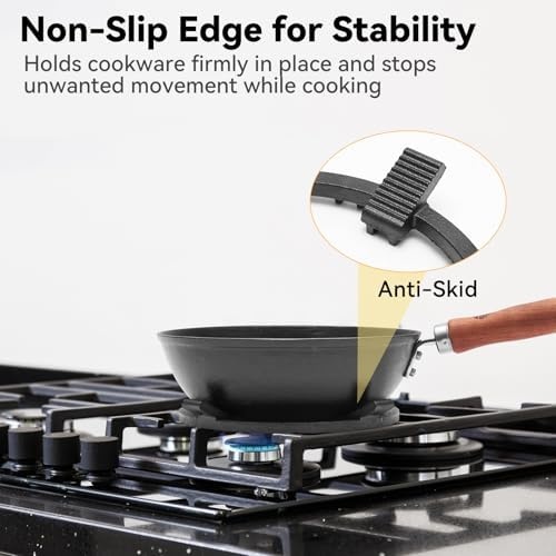 image:imageWANGYUANJI 142 Inch RoundBottom Iron Wok and Cast Iron Wok Ring for Gas Stove 83 NonSlip Wok Support Rack