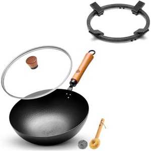 image:imageWANGYUANJI 11 Traditional Round Bottom Iron WokCast Iron Wok Ring for Gas Stove 83 NonSlip Wok Support Rack